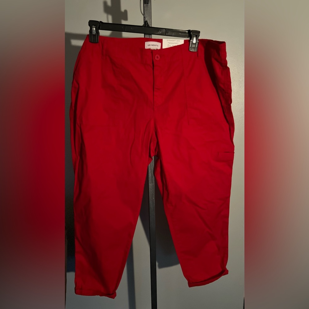 NWT Liz Claiborne straight leg red pants size 18